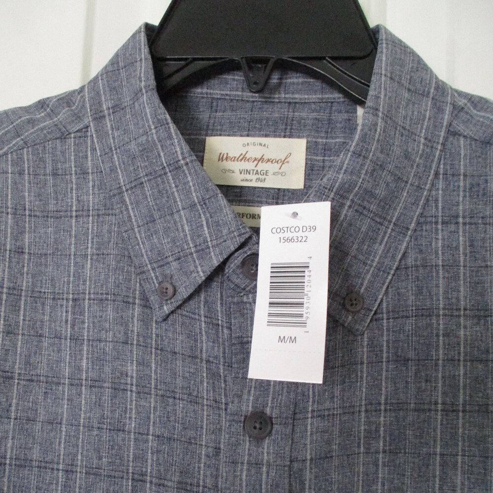 Weatherproof Mens S/S Gray Button Down Casual Shirt NWT - Size Medium